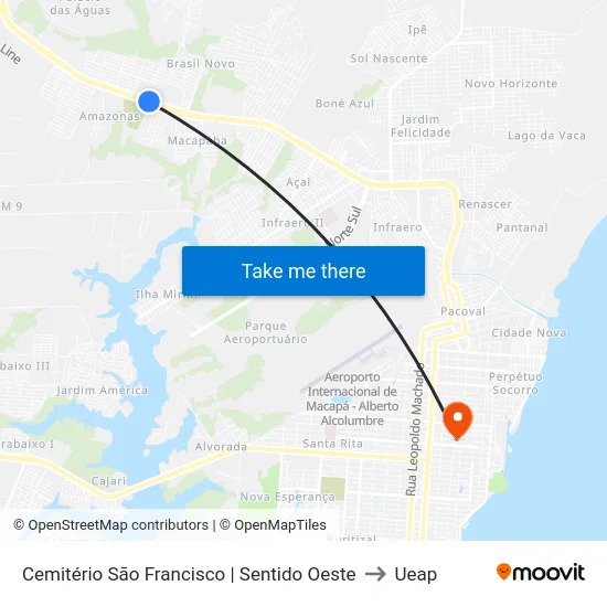 Cemitério São Francisco | Sentido Oeste to Ueap map
