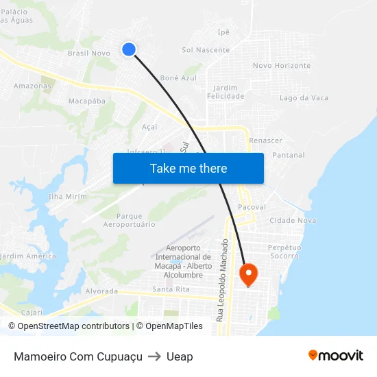Mamoeiro Com Cupuaçu to Ueap map