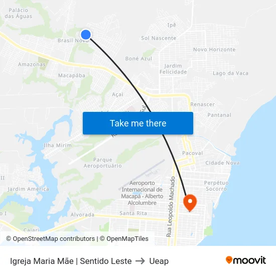 Igreja Maria Mãe | Sentido Leste to Ueap map