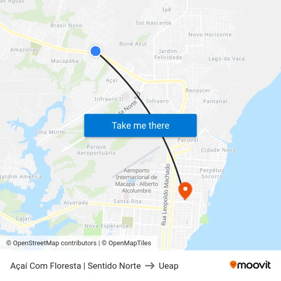 Açaí Com Floresta | Sentido Norte to Ueap map