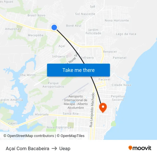 Açaí Com Bacabeira to Ueap map
