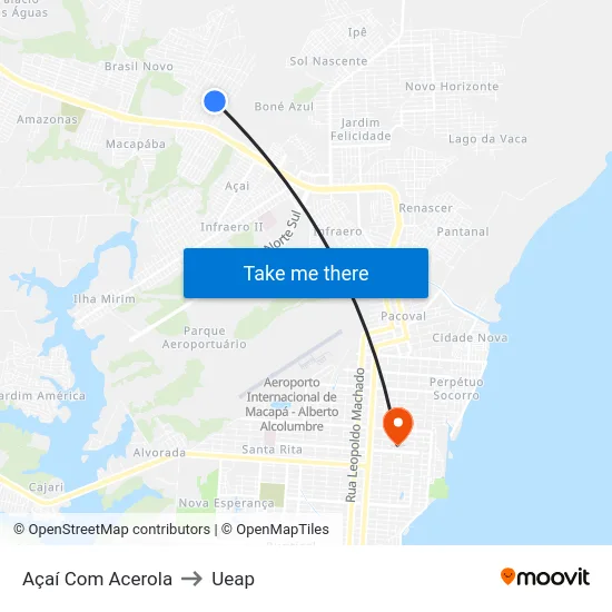Açaí Com Acerola to Ueap map