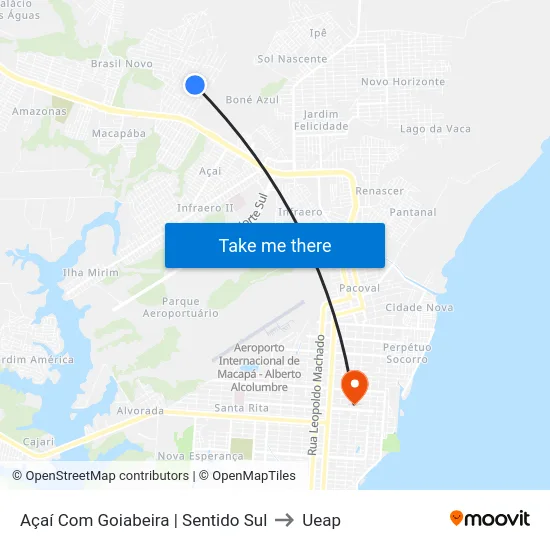 Açaí Com Goiabeira | Sentido Sul to Ueap map
