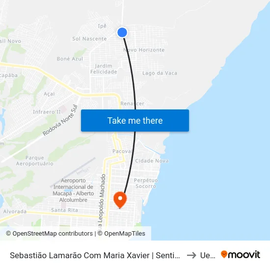 Sebastião Lamarão Com Maria Xavier | Sentido Leste to Ueap map