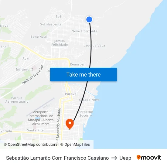 Sebastião Lamarão Com Francisco Cassiano to Ueap map