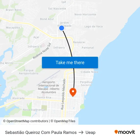 Sebastião Queiroz Com Paula Ramos to Ueap map