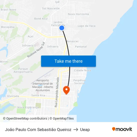 João Paulo Com Sebastião Queiroz to Ueap map