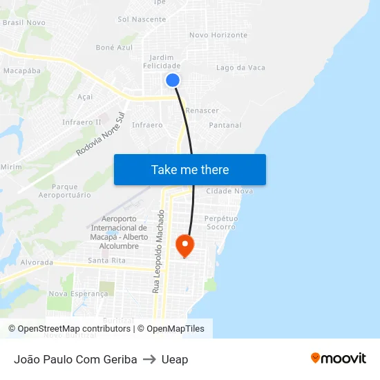João Paulo Com Geriba to Ueap map