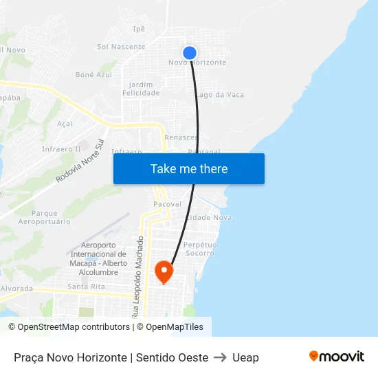 Praça Novo Horizonte | Sentido Oeste to Ueap map