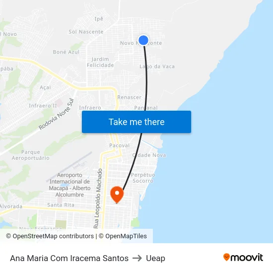 Ana Maria Com Iracema Santos to Ueap map