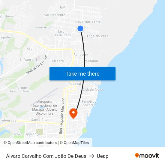 Álvaro Carvalho Com João De Deus to Ueap map