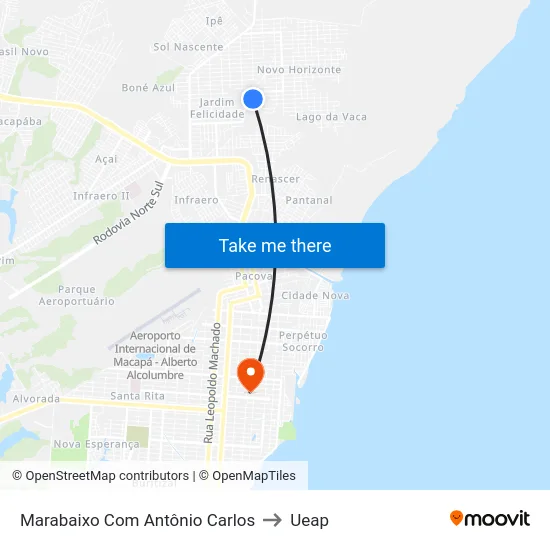 Marabaixo Com Antônio Carlos to Ueap map