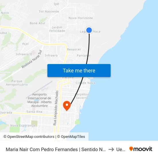 Maria Nair Com Pedro Fernandes | Sentido Norte to Ueap map