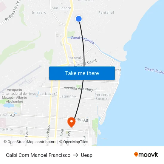 Calbi Com Manoel Francisco to Ueap map