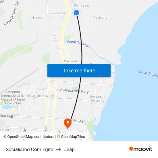 Socialismo Com Egito to Ueap map