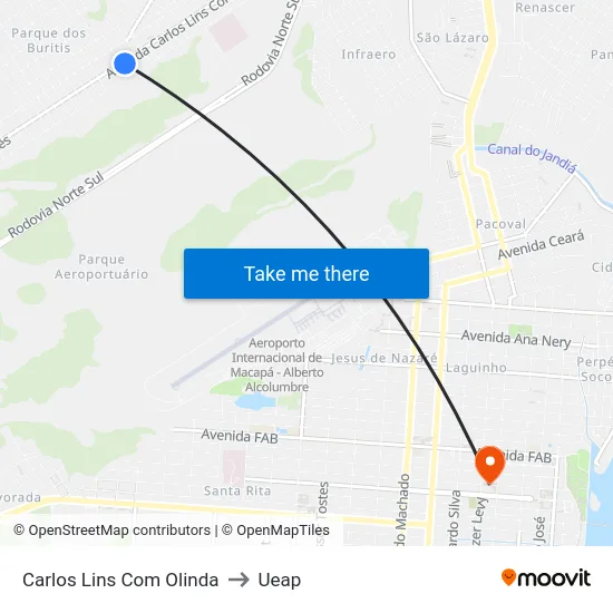 Carlos Lins Com Olinda to Ueap map