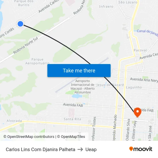 Carlos Lins Com Djanira Palheta to Ueap map