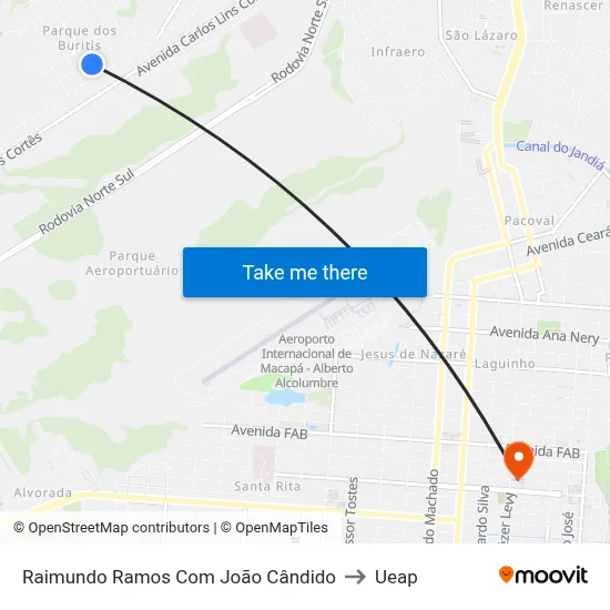 Raimundo Ramos Com João Cândido to Ueap map