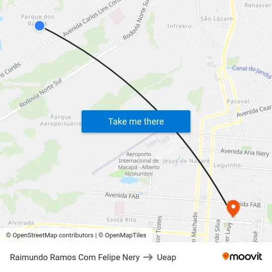 Raimundo Ramos Com Felipe Nery to Ueap map