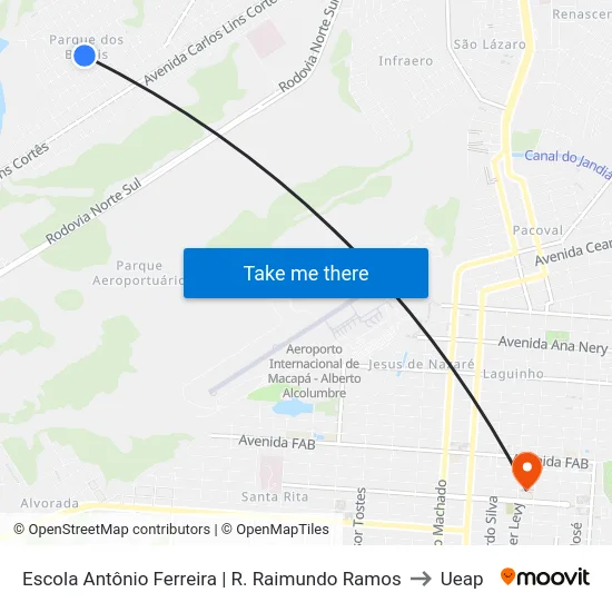 Escola Antônio Ferreira | R. Raimundo Ramos to Ueap map