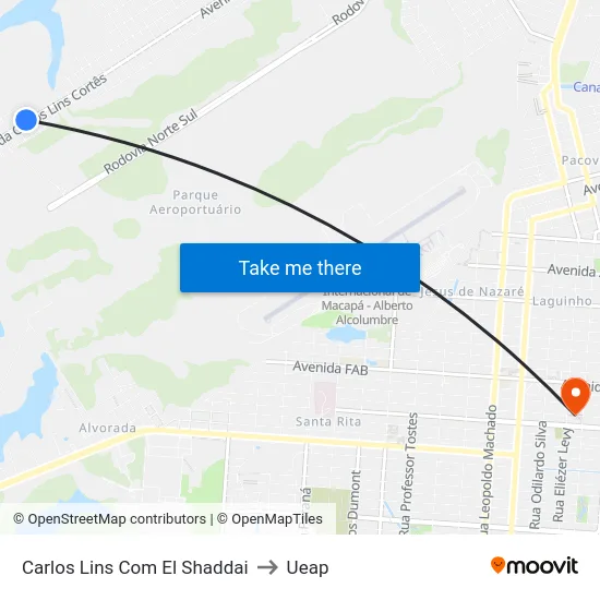 Carlos Lins Com El Shaddai to Ueap map