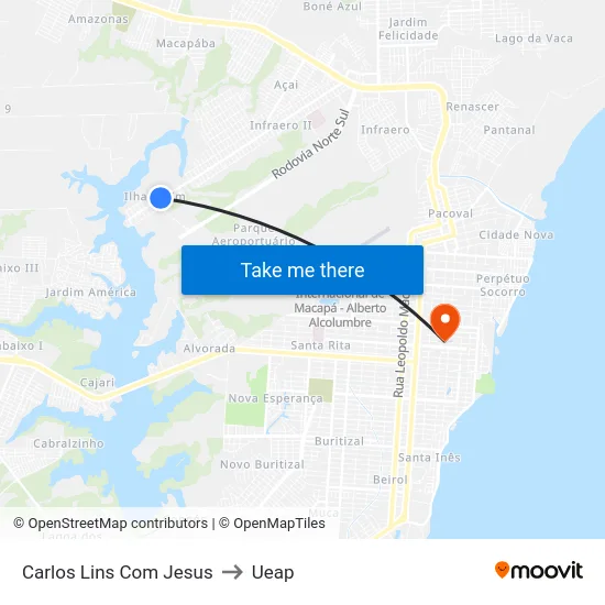 Carlos Lins Com Jesus to Ueap map