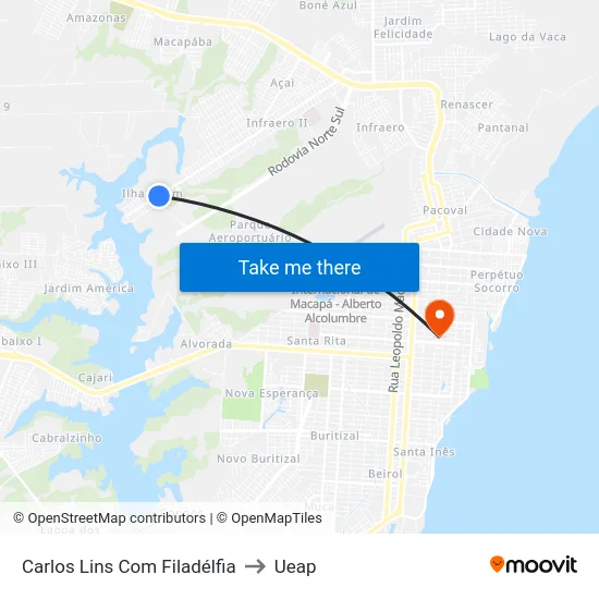 Carlos Lins Com Filadélfia to Ueap map