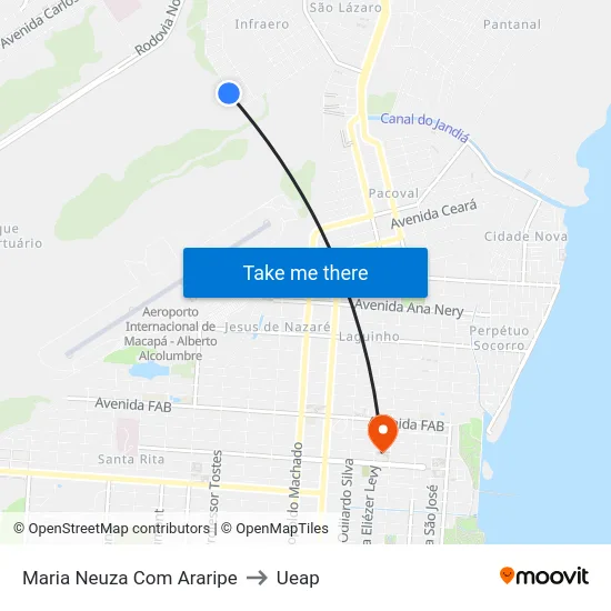 Maria Neuza Com Araripe to Ueap map