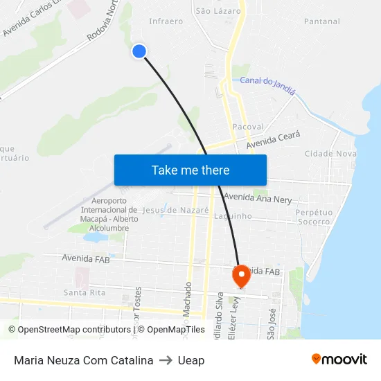 Maria Neuza Com Catalina to Ueap map