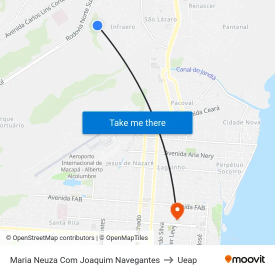 Maria Neuza Com Joaquim Navegantes to Ueap map