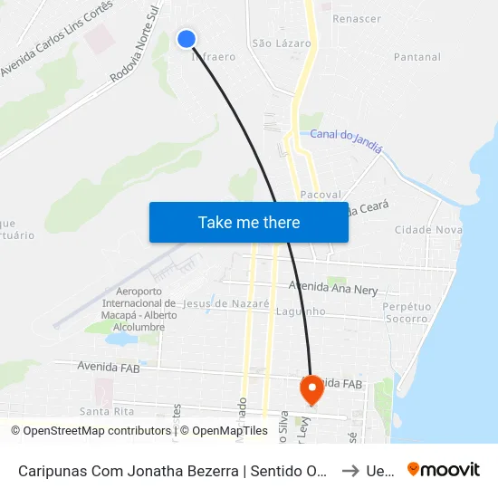 Caripunas Com Jonatha Bezerra | Sentido Oeste to Ueap map