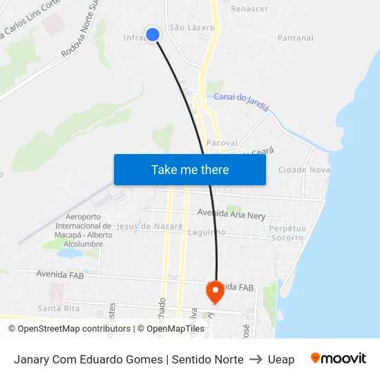 Janary Com Eduardo Gomes | Sentido Norte to Ueap map