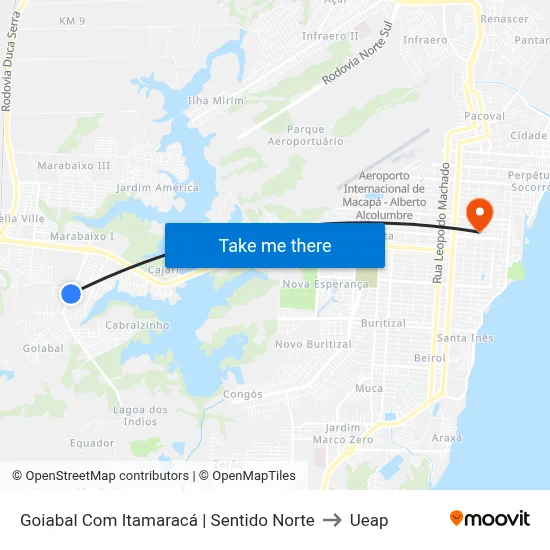 Goiabal Com Itamaracá | Sentido Norte to Ueap map