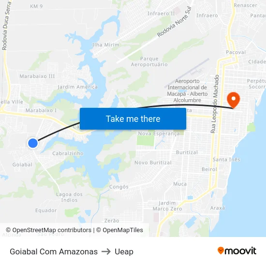 Goiabal Com Amazonas to Ueap map