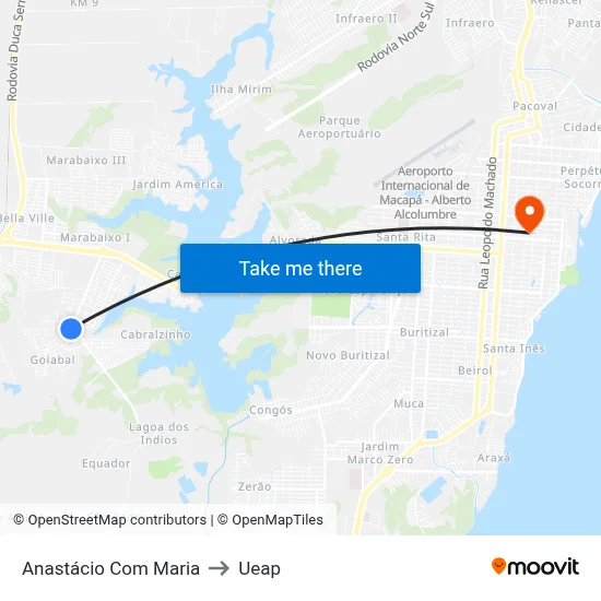 Anastácio Com Maria to Ueap map
