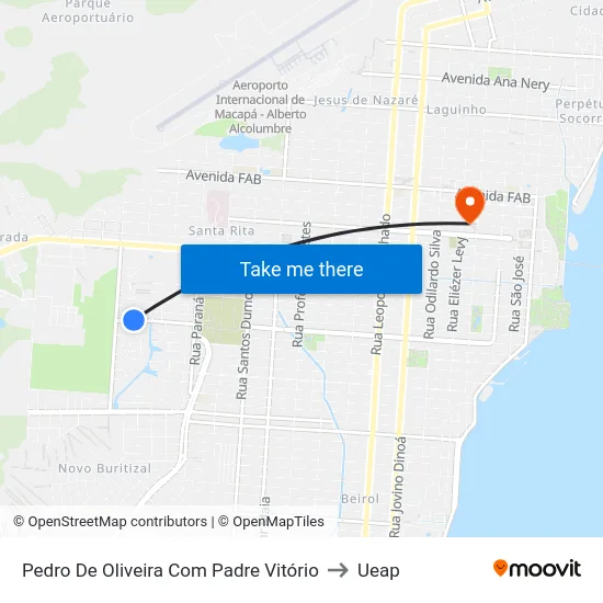 Pedro De Oliveira Com Padre Vitório to Ueap map