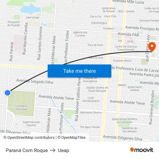 Paraná Com Roque to Ueap map