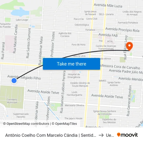 Antônio Coelho Com Marcelo Cândia | Sentido Oeste to Ueap map