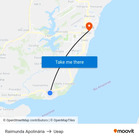 Raimunda Apolinária to Ueap map