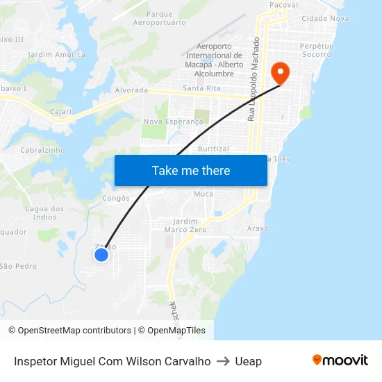 Inspetor Miguel Com Wilson Carvalho to Ueap map