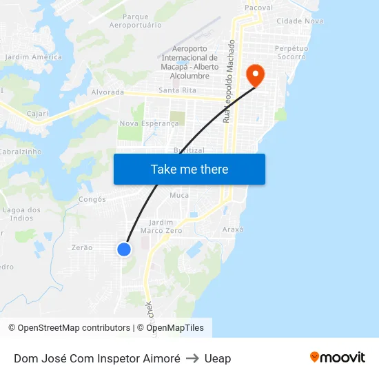 Dom José Com Inspetor Aimoré to Ueap map