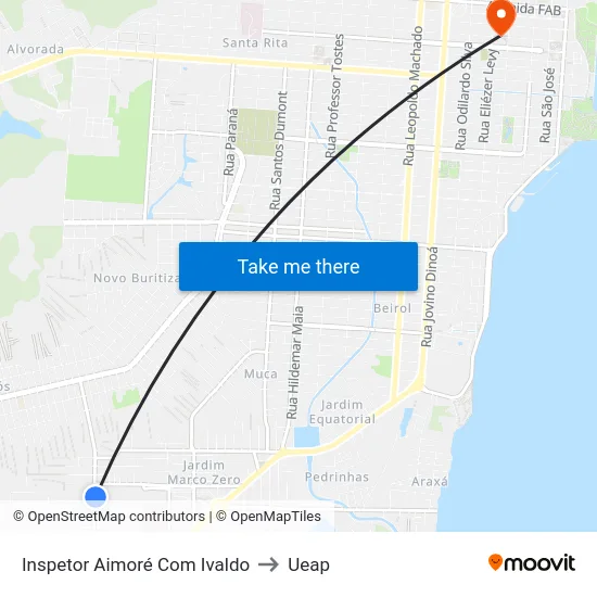 Inspetor Aimoré Com Ivaldo to Ueap map