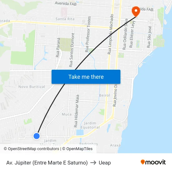 Av. Júpiter (Entre Marte E Saturno) to Ueap map