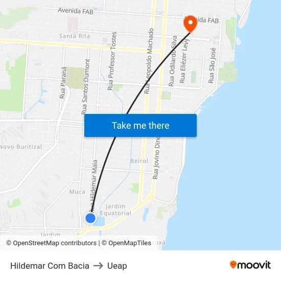Hildemar Com Bacia to Ueap map
