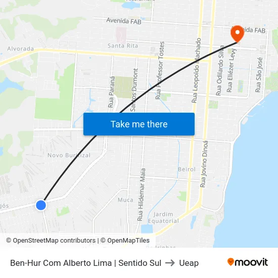 Ben-Hur Com Alberto Lima | Sentido Sul to Ueap map