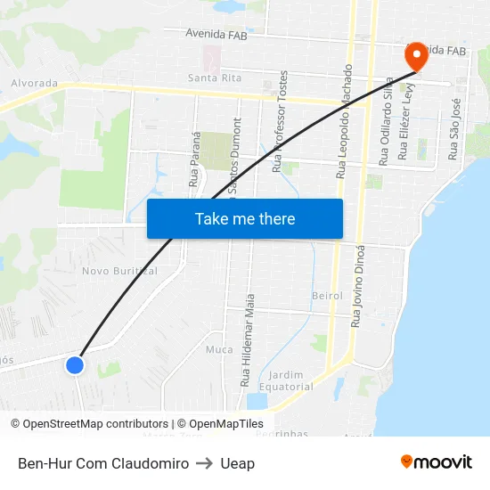 Ben-Hur Com Claudomiro to Ueap map
