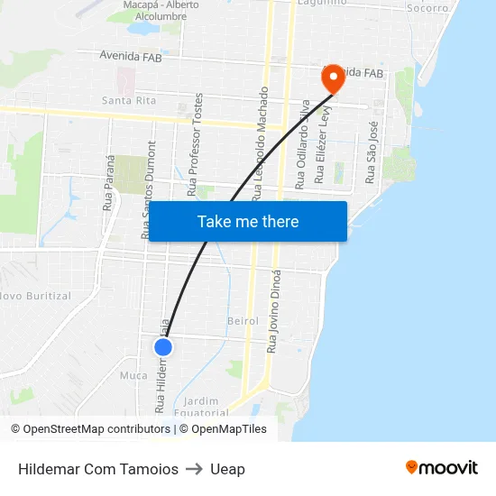 Hildemar Com Tamoios to Ueap map