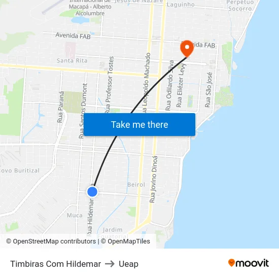 Timbiras Com Hildemar to Ueap map