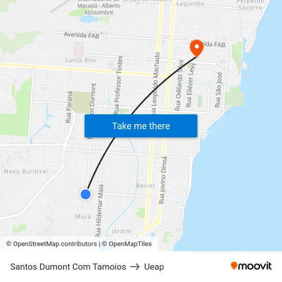 Santos Dumont Com Tamoios to Ueap map