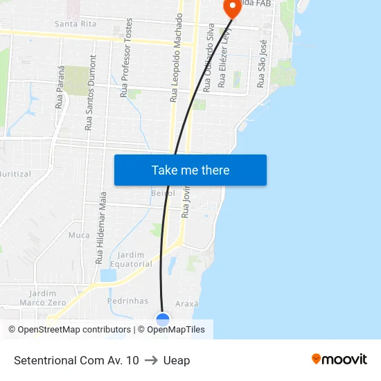 Setentrional Com Av. 10 to Ueap map